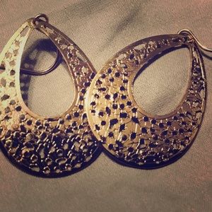 Gold Tone Laser Cut Earrings